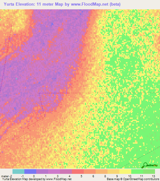 Yurta,Russia Elevation Map