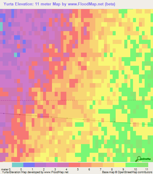 Yurta,Russia Elevation Map