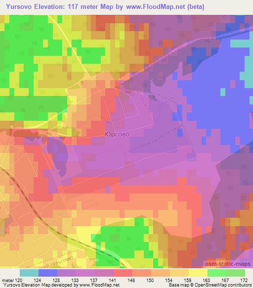 Yursovo,Russia Elevation Map