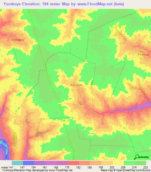 Yurskoye,Russia Elevation Map