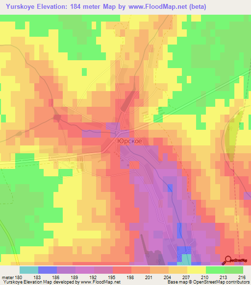 Yurskoye,Russia Elevation Map