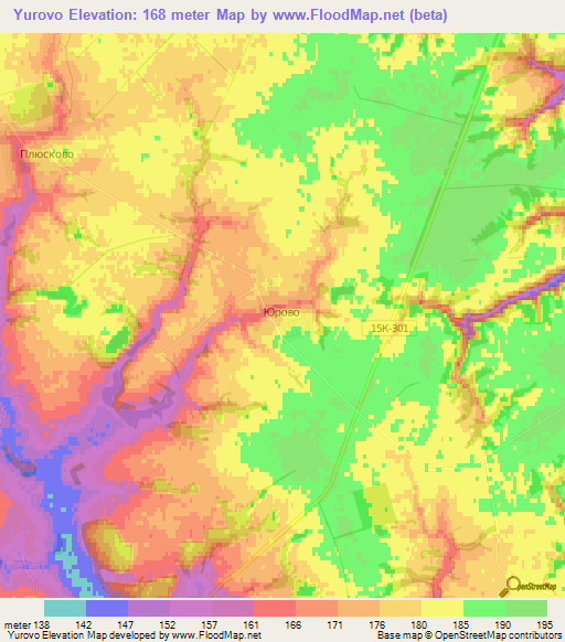 Yurovo,Russia Elevation Map