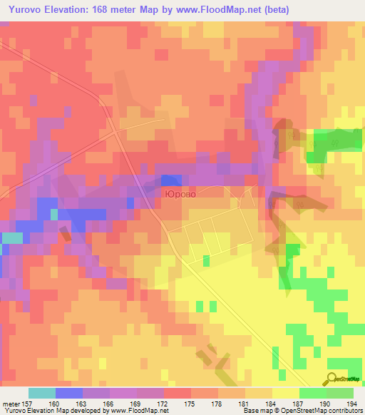 Yurovo,Russia Elevation Map