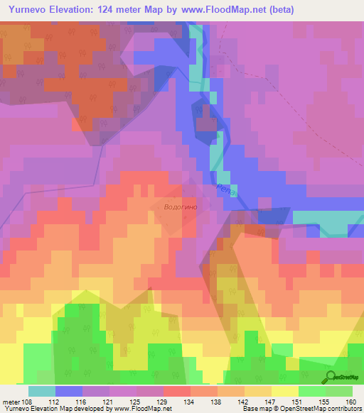 Yurnevo,Russia Elevation Map