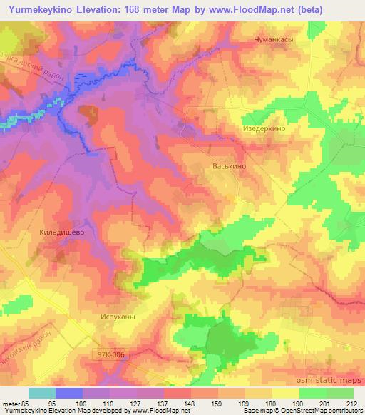 Yurmekeykino,Russia Elevation Map