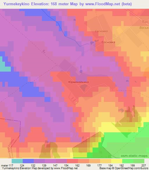 Yurmekeykino,Russia Elevation Map