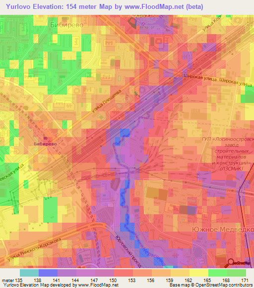 Yurlovo,Russia Elevation Map