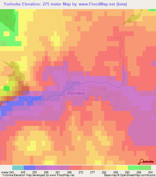 Yurlovka,Russia Elevation Map