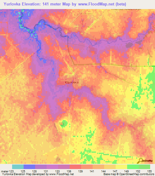 Yurlovka,Russia Elevation Map