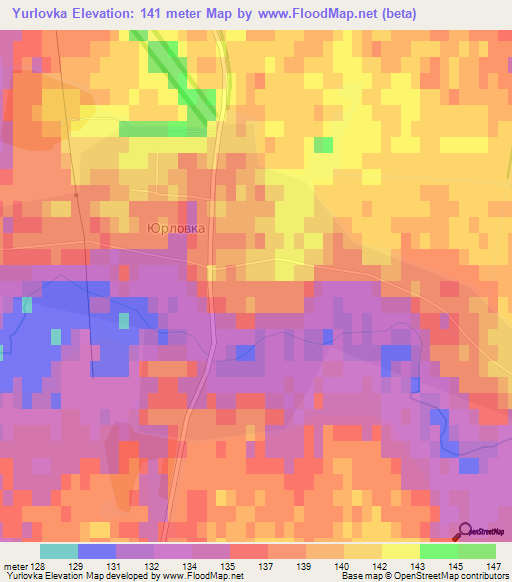 Yurlovka,Russia Elevation Map