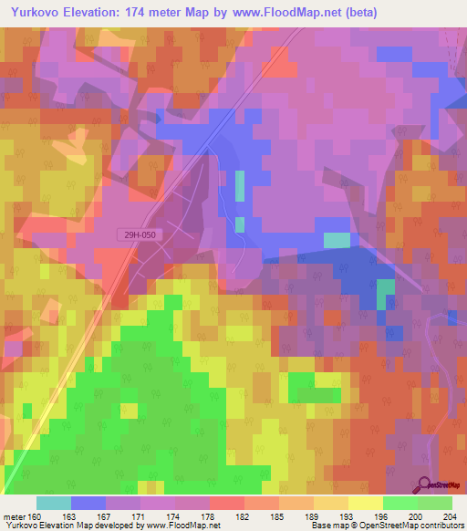 Yurkovo,Russia Elevation Map