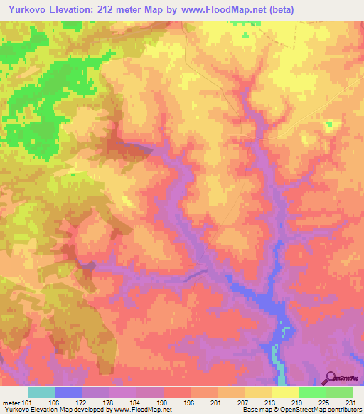 Yurkovo,Russia Elevation Map