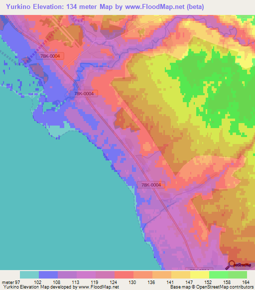 Yurkino,Russia Elevation Map