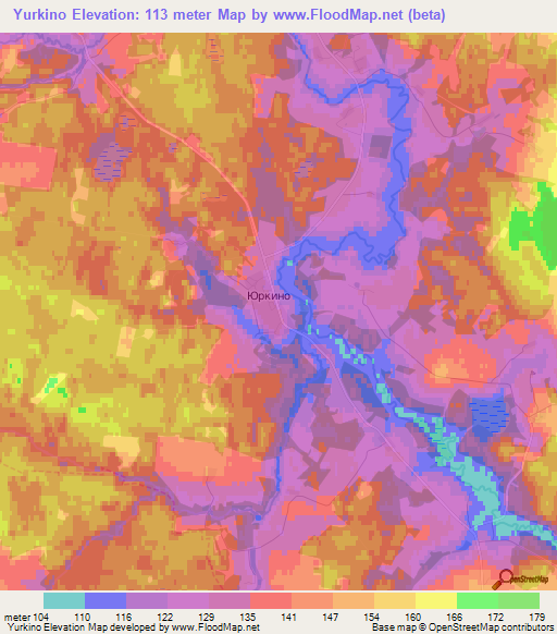 Yurkino,Russia Elevation Map