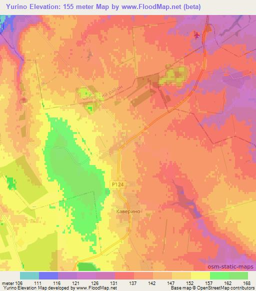 Yurino,Russia Elevation Map