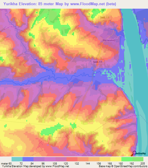 Yurikha,Russia Elevation Map