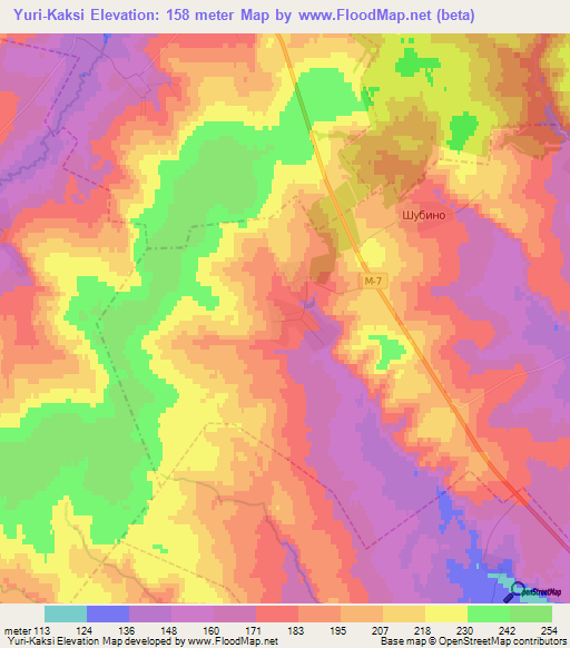 Yuri-Kaksi,Russia Elevation Map