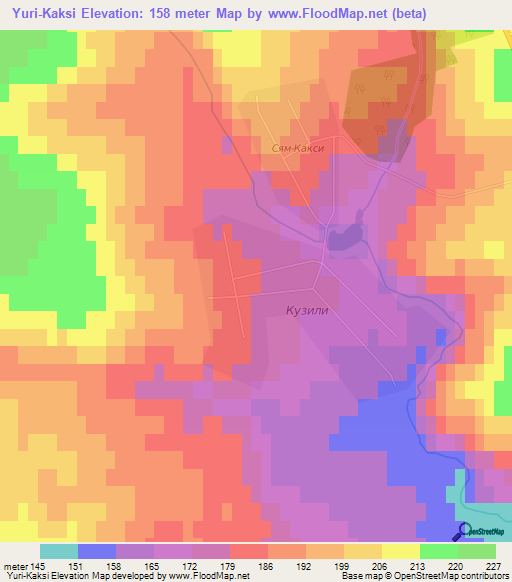 Yuri-Kaksi,Russia Elevation Map