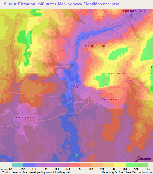 Yurdur,Russia Elevation Map