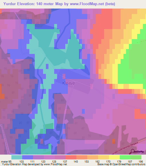 Yurdur,Russia Elevation Map