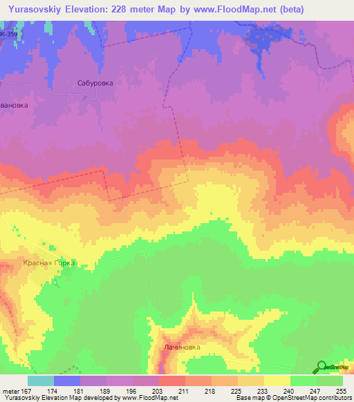 Yurasovskiy,Russia Elevation Map