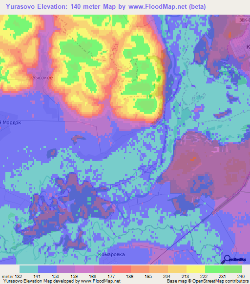 Yurasovo,Russia Elevation Map