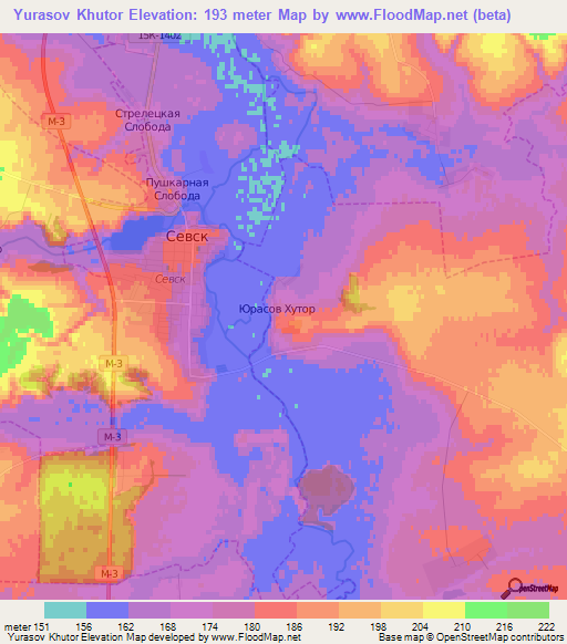 Yurasov Khutor,Russia Elevation Map