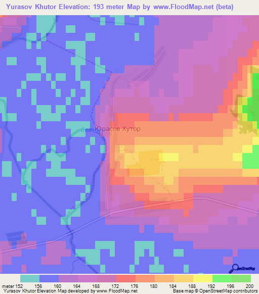 Yurasov Khutor,Russia Elevation Map