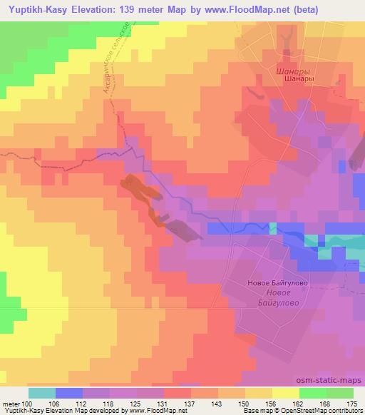 Yuptikh-Kasy,Russia Elevation Map