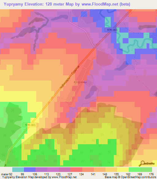 Yupryamy,Russia Elevation Map