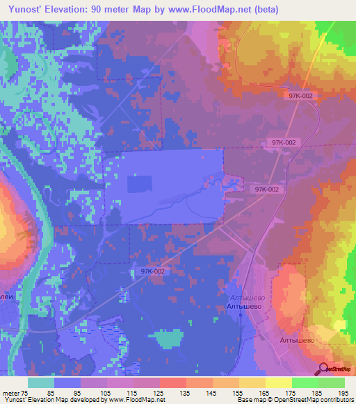 Yunost',Russia Elevation Map