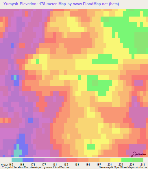 Yumysh,Russia Elevation Map