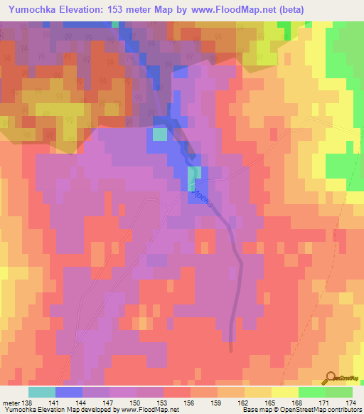 Yumochka,Russia Elevation Map