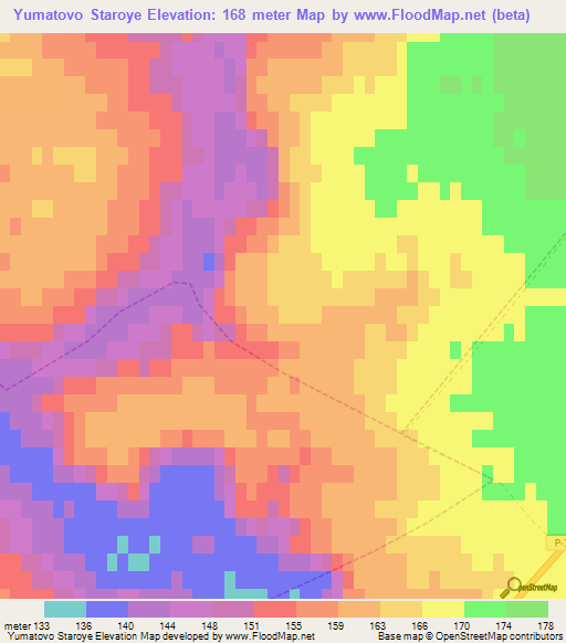 Yumatovo Staroye,Russia Elevation Map