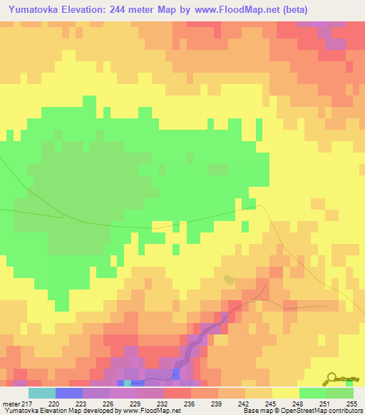 Yumatovka,Russia Elevation Map