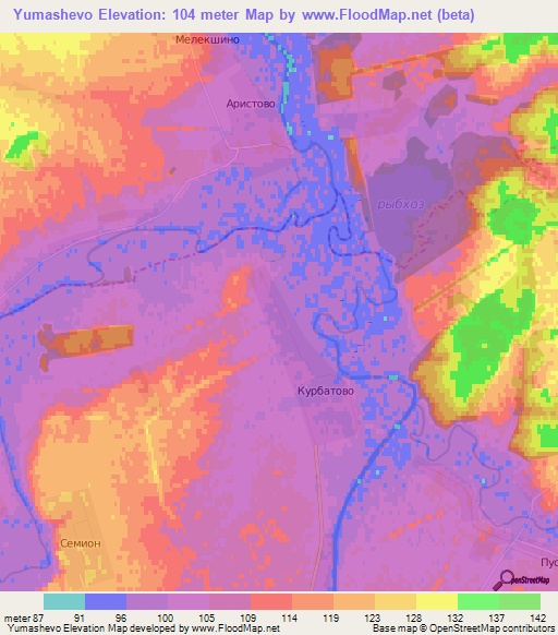 Yumashevo,Russia Elevation Map