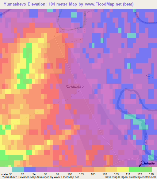 Yumashevo,Russia Elevation Map