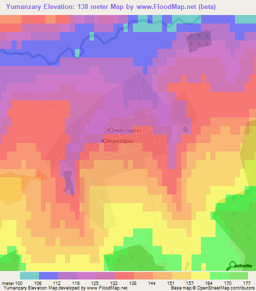 Yumanzary,Russia Elevation Map