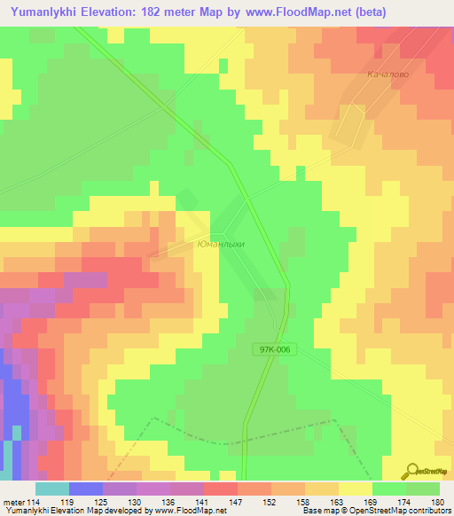 Yumanlykhi,Russia Elevation Map