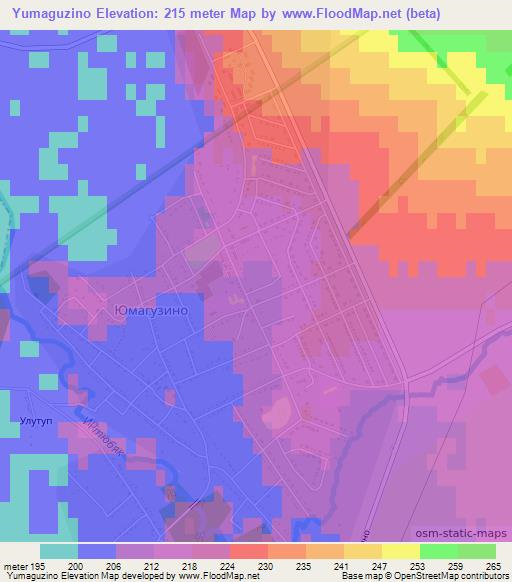 Yumaguzino,Russia Elevation Map