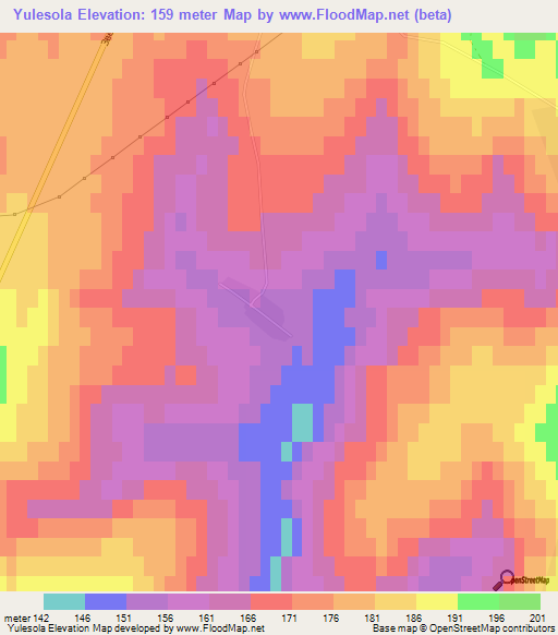 Yulesola,Russia Elevation Map