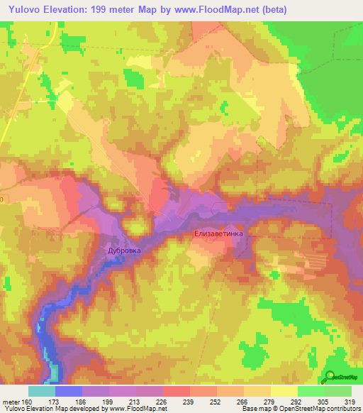 Yulovo,Russia Elevation Map