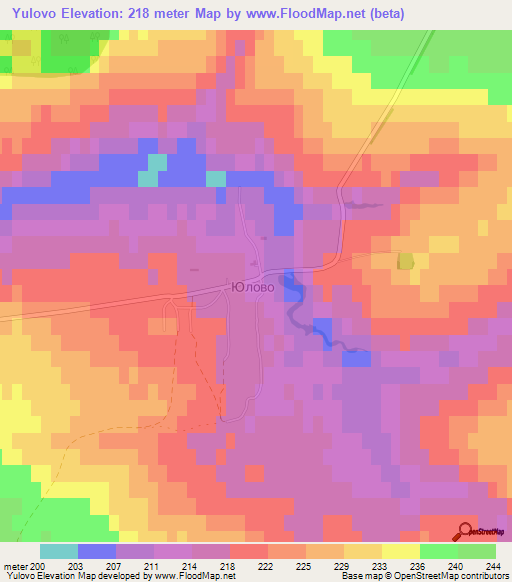 Yulovo,Russia Elevation Map