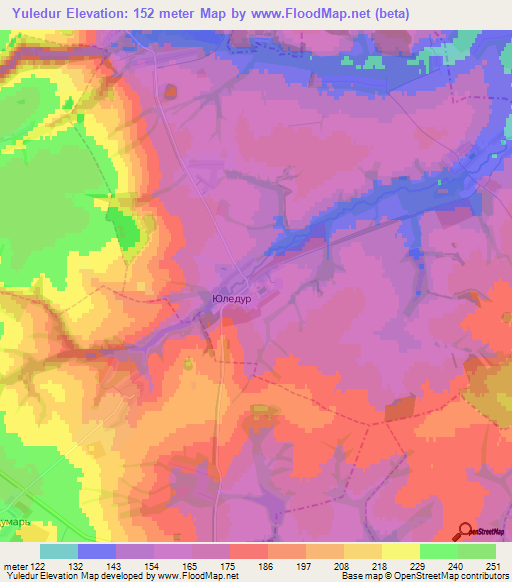 Yuledur,Russia Elevation Map