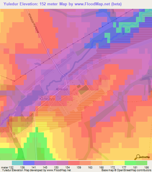 Yuledur,Russia Elevation Map