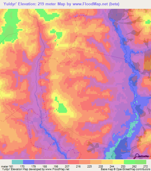 Yuldyr',Russia Elevation Map