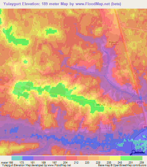 Yulaygurt,Russia Elevation Map