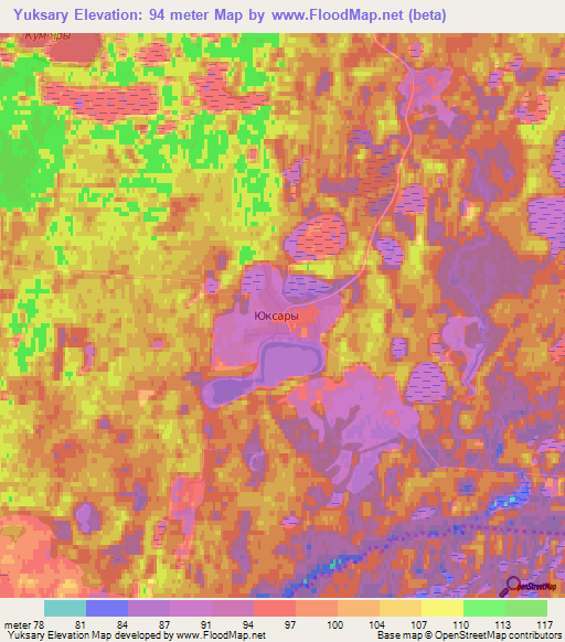 Yuksary,Russia Elevation Map