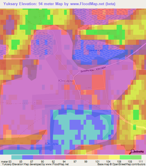 Yuksary,Russia Elevation Map