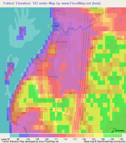 Yukhot',Russia Elevation Map